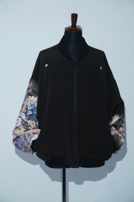 Kurutome Bomber Jacket Lily & Peony | XULY BET