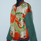 Uchikake x Cotton Pants Remade Bomber Jacket - Crane & Chrysanthemum