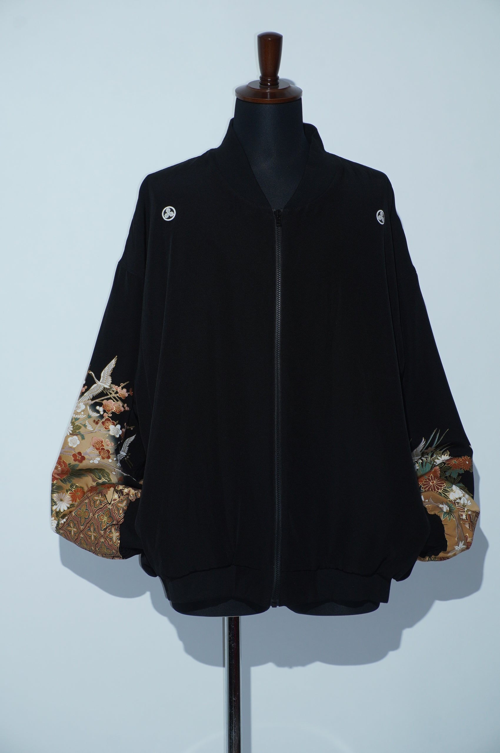 Kurutome Bomber Jacket Crane & Peony | XULY BET
